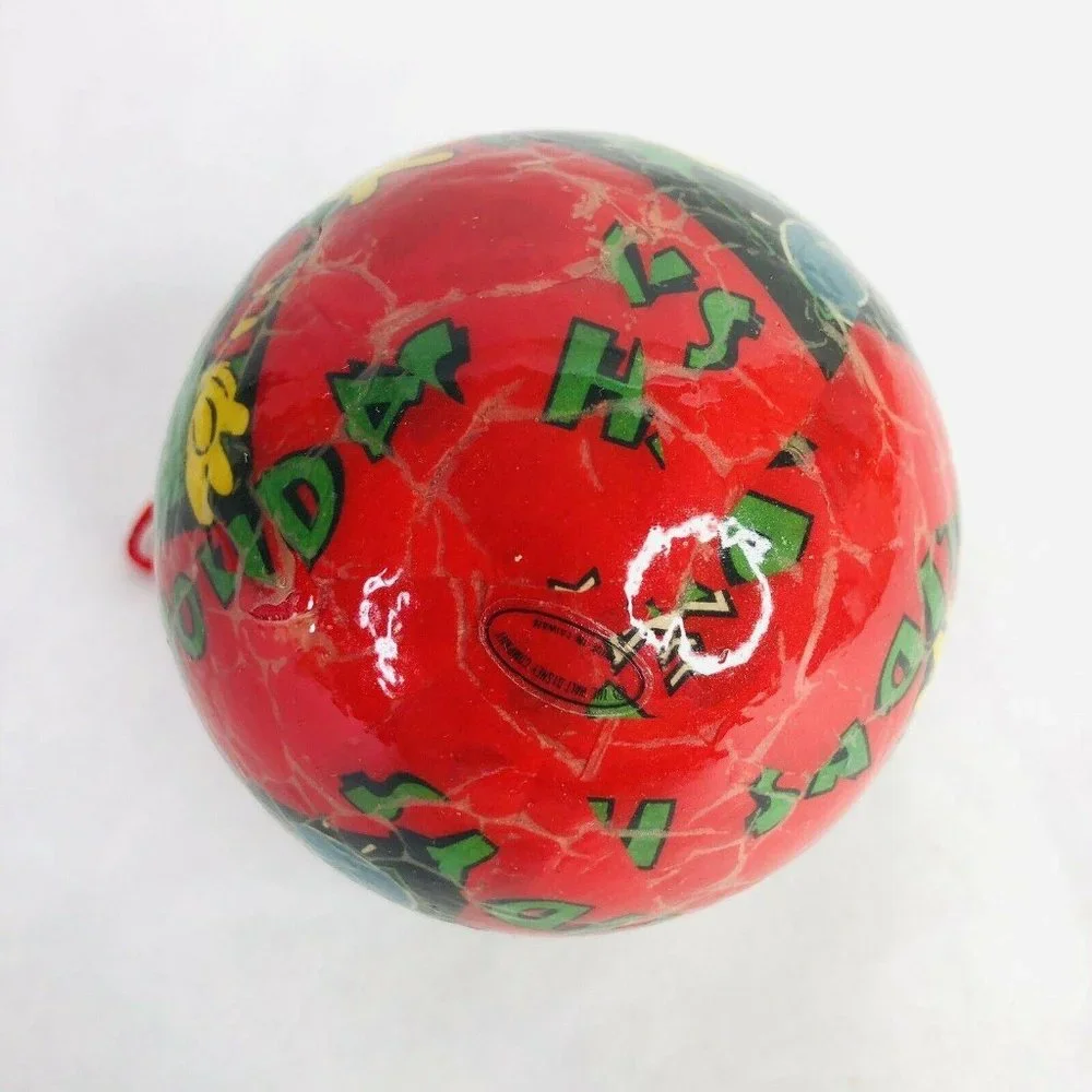 Disney Mickey Mouse Decoupage Christmas Tree Ornament‎ Red Green